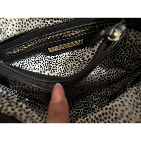 Stylish Black Antik Kraft Stephanie Vegan Leather Backpack Purse - Picture 3 of 4